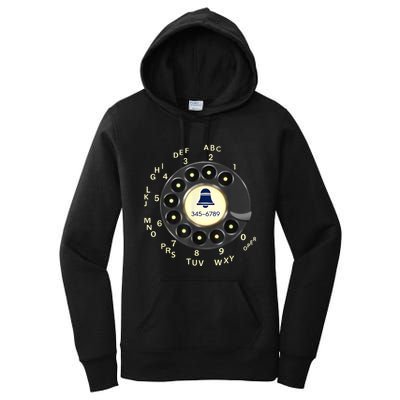 Retro Rotary Dial Phone Women's Pullover Hoodie