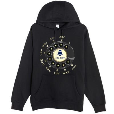 Retro Rotary Dial Phone Premium Pullover Hoodie