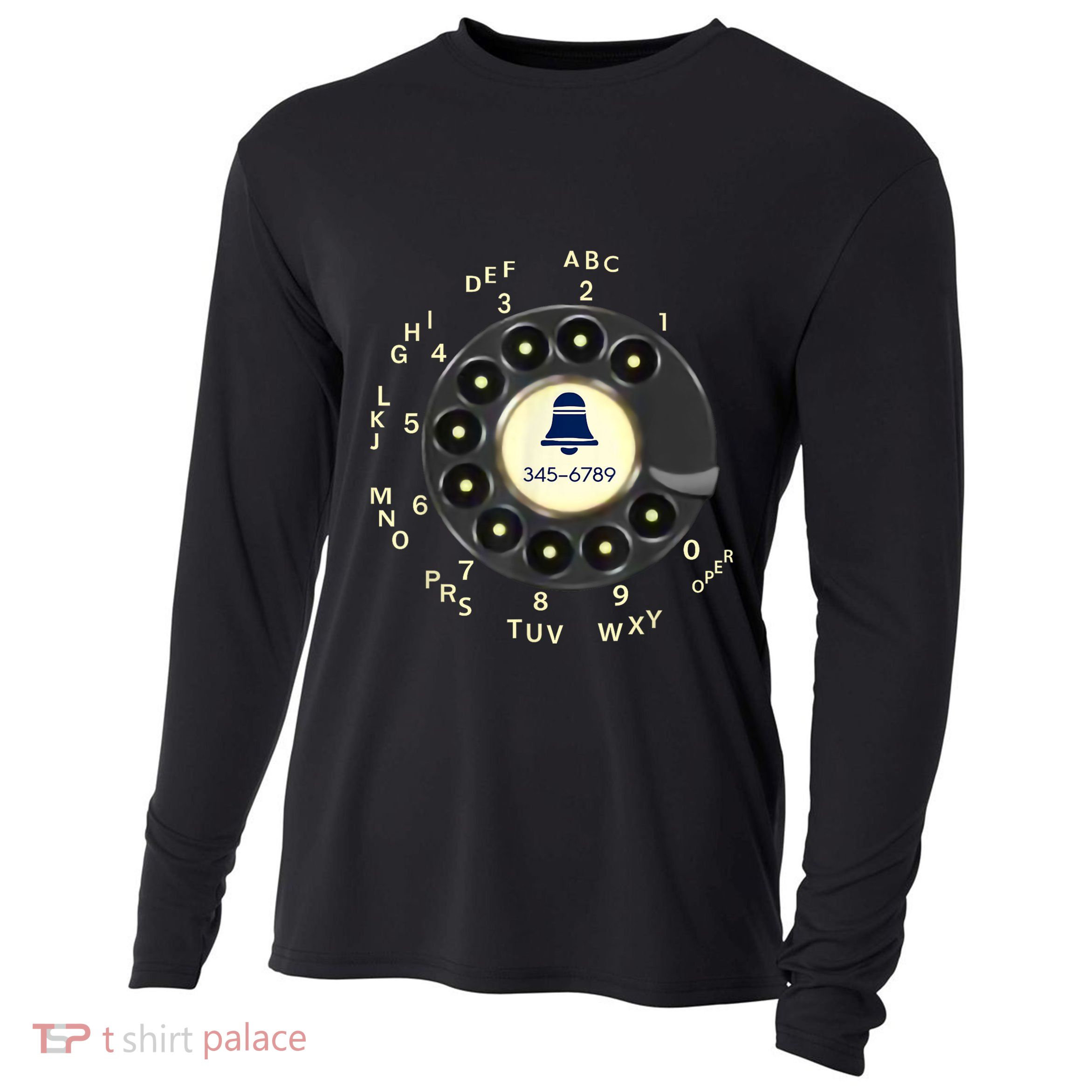 Retro Rotary Dial Phone Cooling Performance Long Sleeve Crew