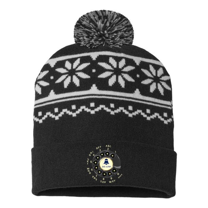 Retro Rotary Dial Phone USA-Made Snowflake Beanie