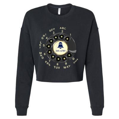 Retro Rotary Dial Phone Cropped Pullover Crew