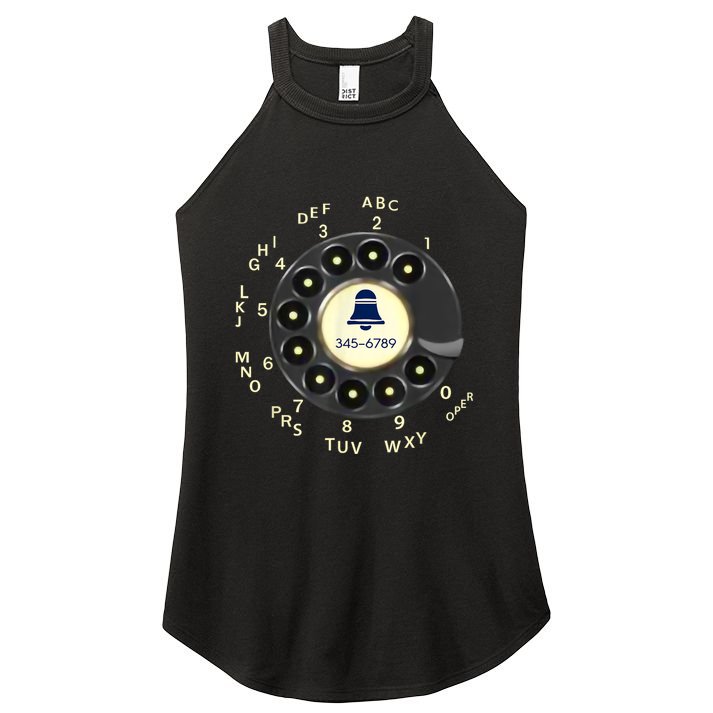 Retro Rotary Dial Phone Women's Perfect Tri Rocker Tank