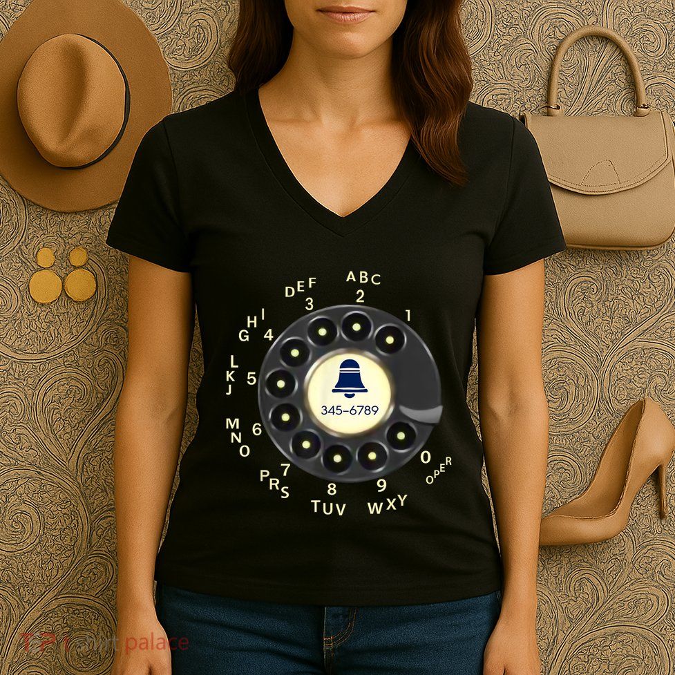 Retro Rotary Dial Phone Women's V-Neck T-Shirt