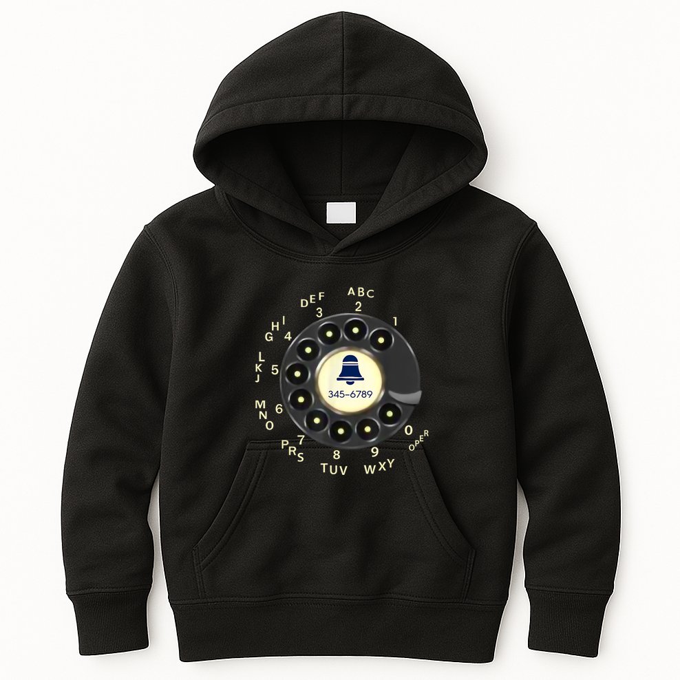 Retro Rotary Dial Phone Kids Hoodie