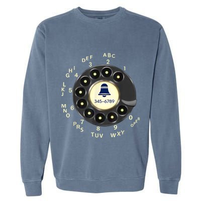 Retro Rotary Dial Phone Garment-Dyed Sweatshirt