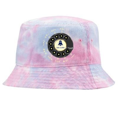 Retro Rotary Dial Phone Tie-Dyed Bucket Hat