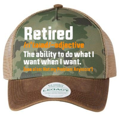 Retirement Retired Definition To Do What I Want Funny Legacy Tie Dye Trucker Hat