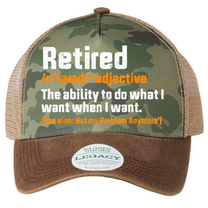 Retirement Retired Definition To Do What I Want Funny Legacy Tie Dye Trucker Hat
