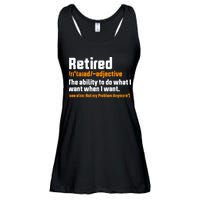 Retirement Retired Definition To Do What I Want Funny Ladies Essential Flowy Tank