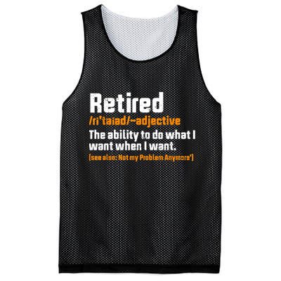 Retirement Retired Definition To Do What I Want Funny Mesh Reversible Basketball Jersey Tank