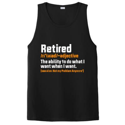 Retirement Retired Definition To Do What I Want Funny PosiCharge Competitor Tank