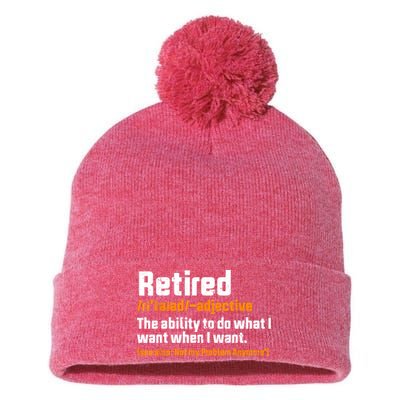 Retirement Retired Definition To Do What I Want Funny Pom Pom 12in Knit Beanie