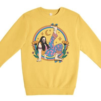 Retro Roller Disco Girl Premium Crewneck Sweatshirt