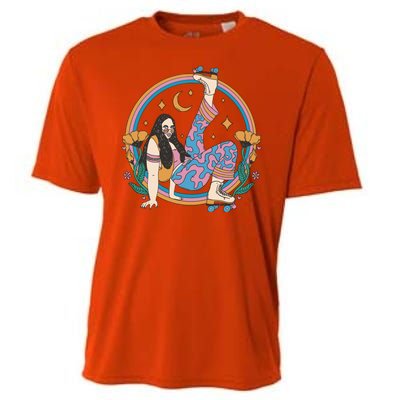 Retro Roller Disco Girl Cooling Performance Crew T-Shirt