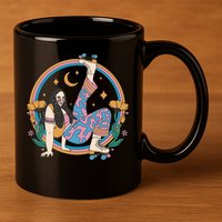 Retro Roller Disco Girl 11oz C Handle Ceramic Mug