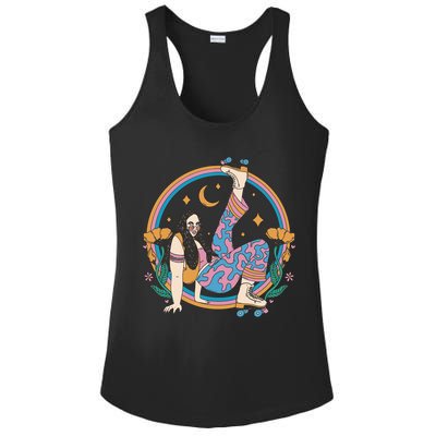 Retro Roller Disco Girl Ladies PosiCharge Competitor Racerback Tank