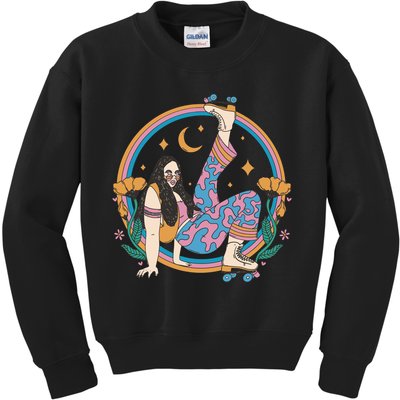 Retro Roller Disco Girl Kids Sweatshirt