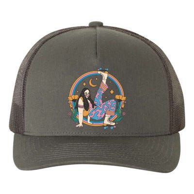 Retro Roller Disco Girl Yupoong Adult 5-Panel Trucker Hat