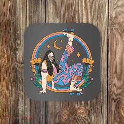 Retro Roller Disco Girl Coaster