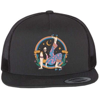 Retro Roller Disco Girl Flatbill Hat