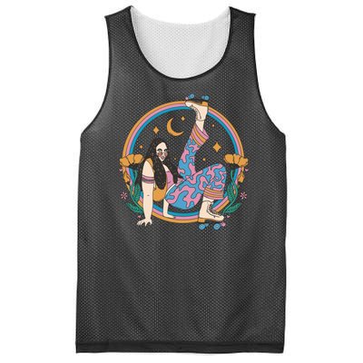 Retro Roller Disco Girl Mesh Reversible Basketball Jersey Tank