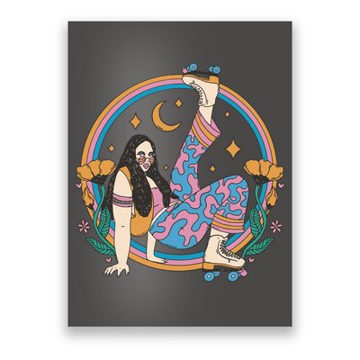 Retro Roller Disco Girl Poster