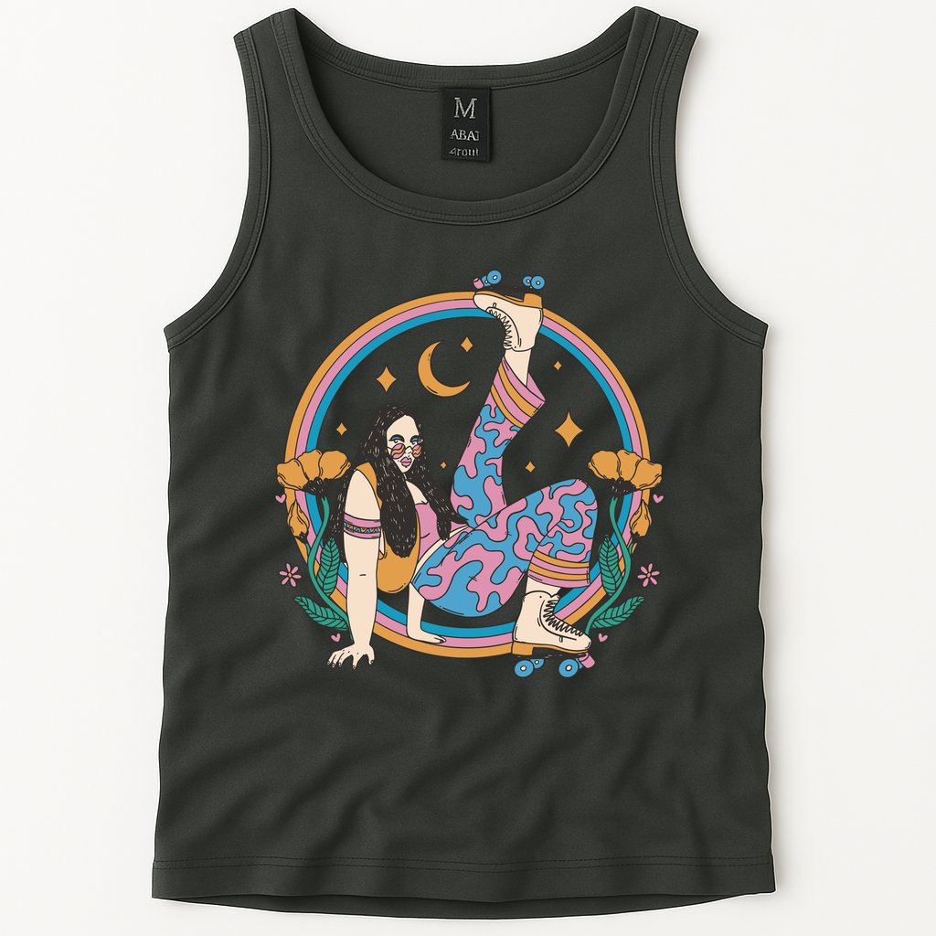 Retro Roller Disco Girl Tank Top