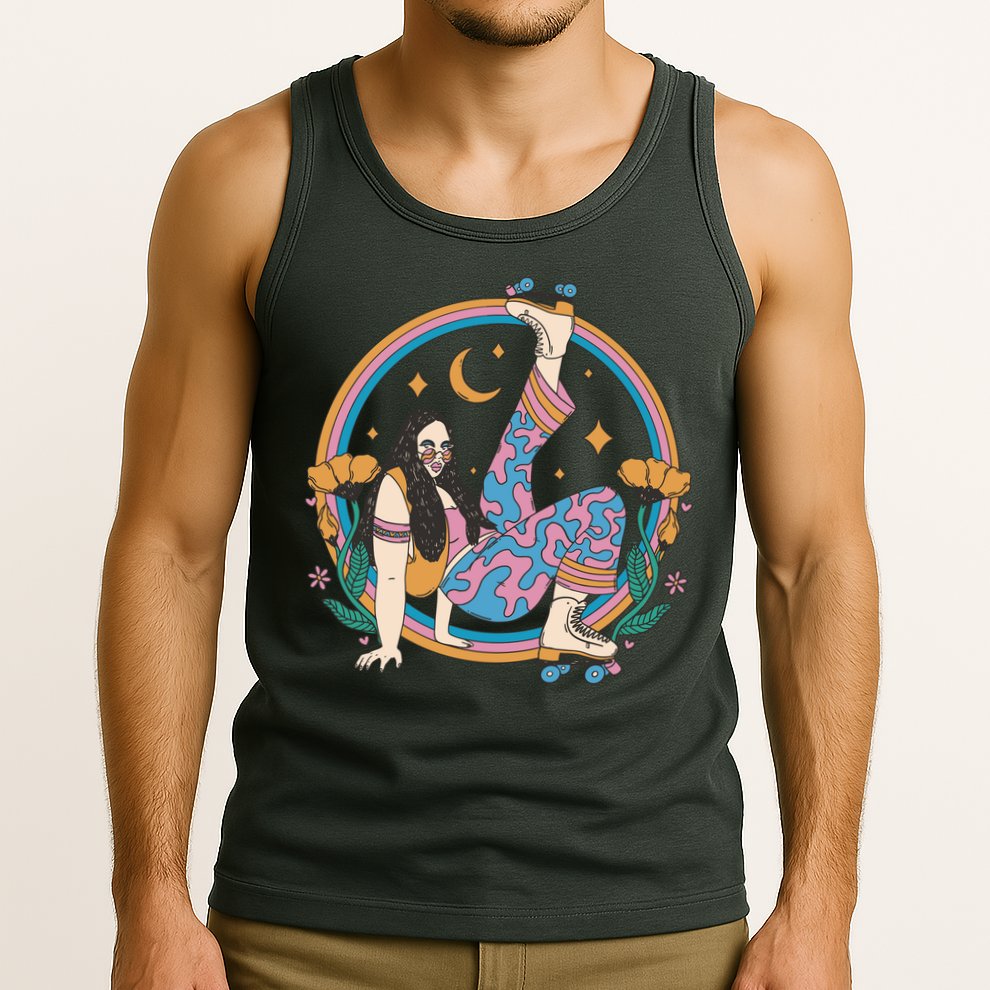Retro Roller Disco Girl Tank Top