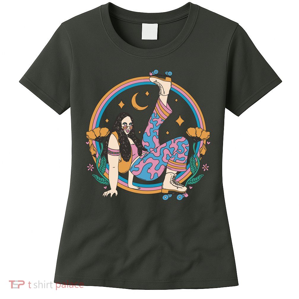 Retro Roller Disco Girl Womens T-Shirt