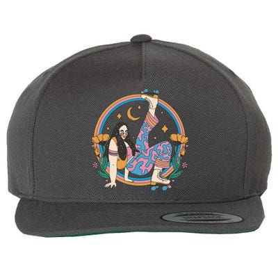 Retro Roller Disco Girl Wool Snapback Cap