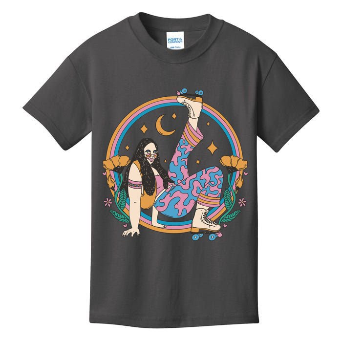Retro Roller Disco Girl Kids T-Shirt