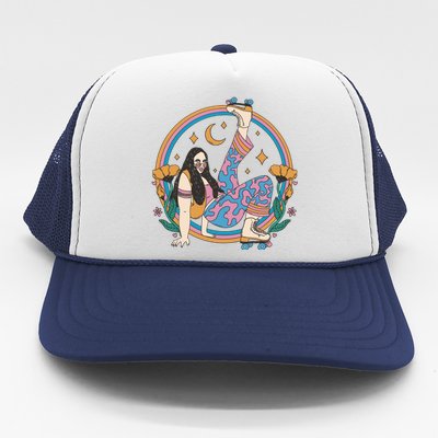 Retro Roller Disco Girl Trucker Hat