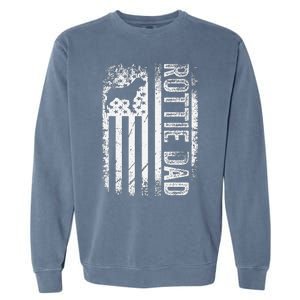 Rottweiler Rottie Dad American Us Flag Dog Garment-Dyed Sweatshirt