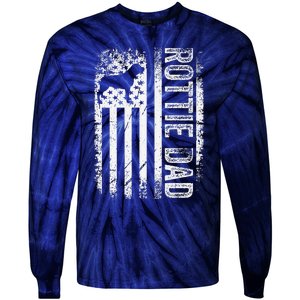 Rottweiler Rottie Dad American Us Flag Dog Tie-Dye Long Sleeve Shirt