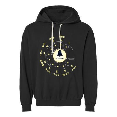 Retro Rotary Dial Garment-Dyed Fleece Hoodie