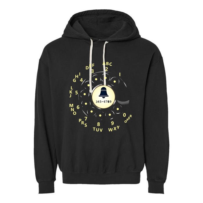 Retro Rotary Dial Garment-Dyed Fleece Hoodie