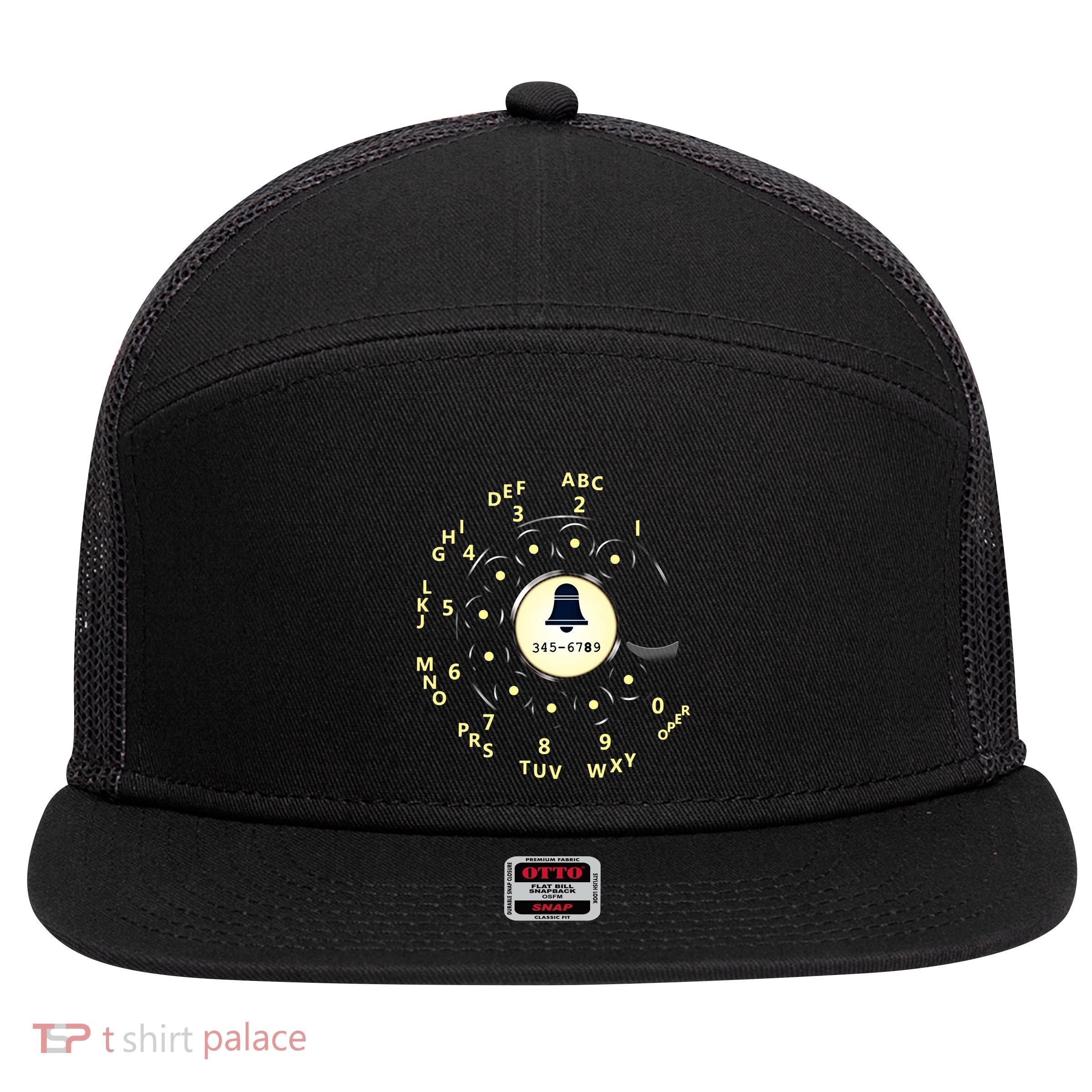 Retro Rotary Dial 7 Panel Mesh Trucker Snapback Hat