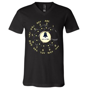 Retro Rotary Dial V-Neck T-Shirt