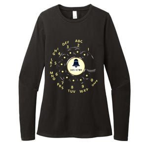 Retro Rotary Dial Womens CVC Long Sleeve Shirt