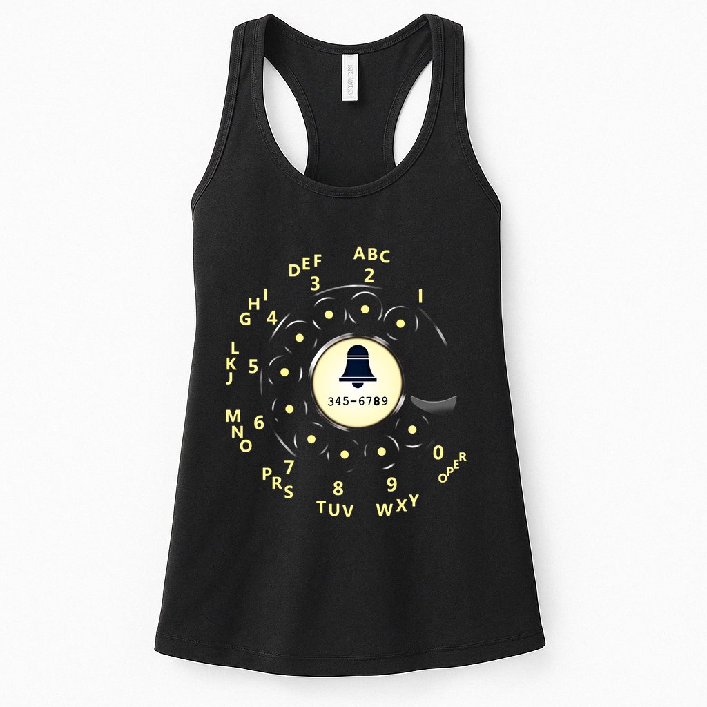 Retro Rotary Dial Womens Tank Top