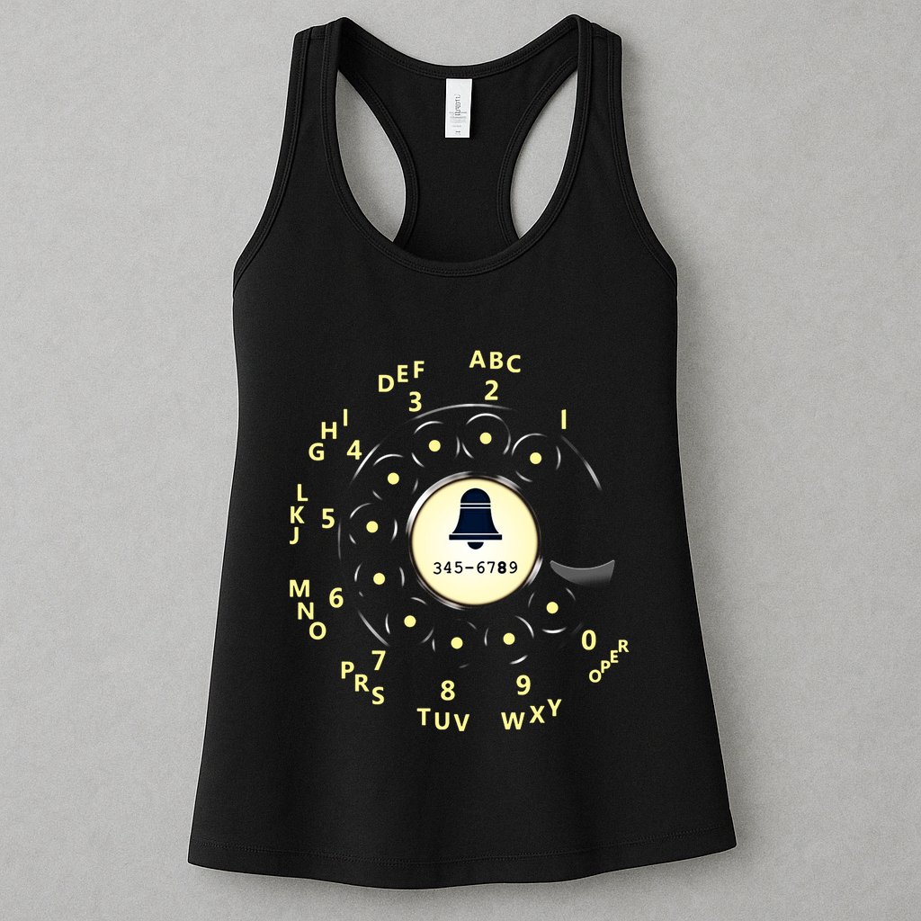 Retro Rotary Dial Womens Tank Top