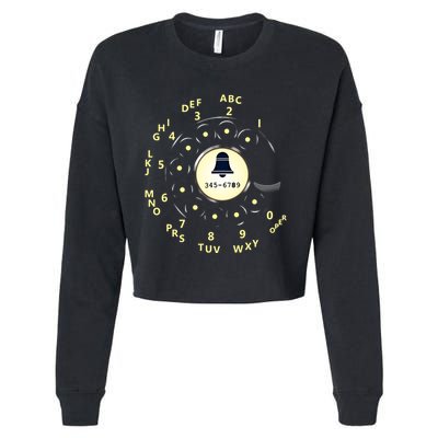 Retro Rotary Dial Cropped Pullover Crew