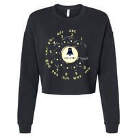 Retro Rotary Dial Cropped Pullover Crew