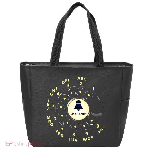 Retro Rotary Dial Zip Tote Bag