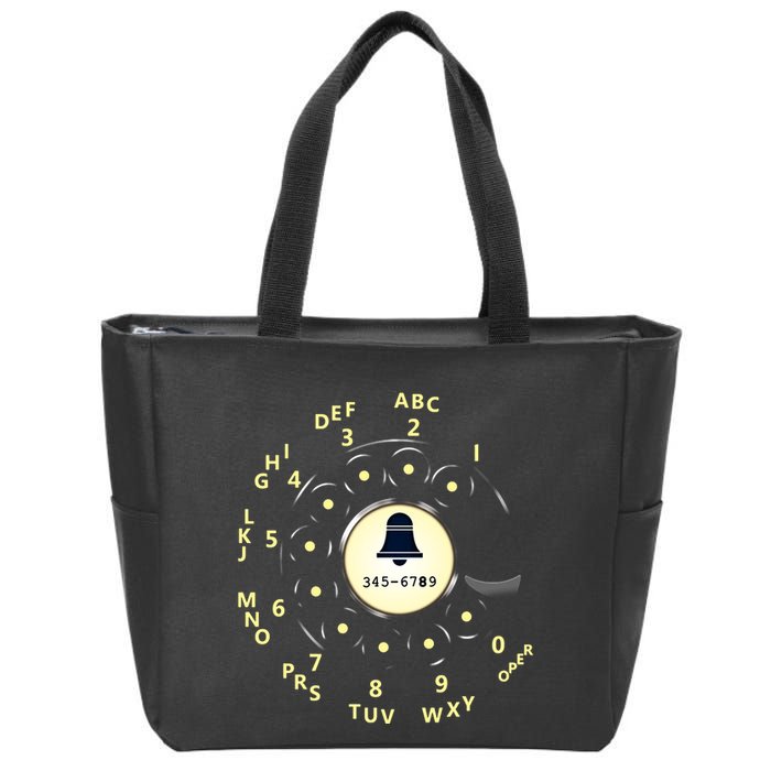 Retro Rotary Dial Zip Tote Bag