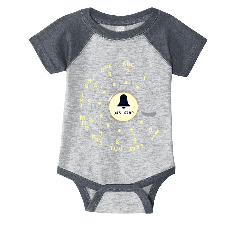 Retro Rotary Dial Infant Baby Jersey Bodysuit