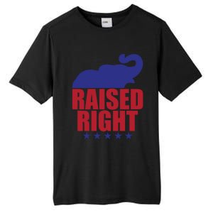 Raised Right Donald Trump Supporter Republican Elephant Gift Tall Fusion ChromaSoft Performance T-Shirt