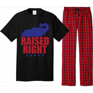 Raised Right Donald Trump Supporter Republican Elephant Gift Pajama Set