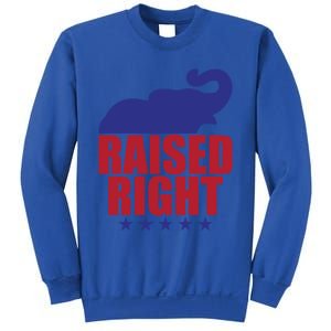 Raised Right Donald Trump Supporter Republican Elephant Gift Sweatshirt