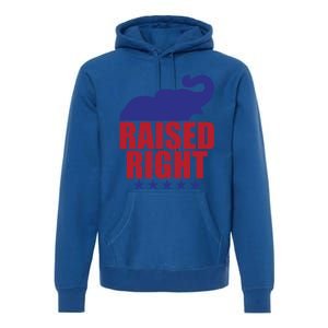 Raised Right Donald Trump Supporter Republican Elephant Gift Premium Hoodie